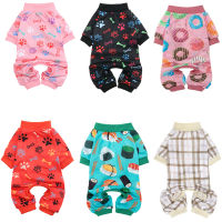 Dog Cotton Romper Pajamas Costume Pint Dog Jumpsuits Clothes Puppy Clothing for Dog Rompers Four-leg Teddy Cat Clothes