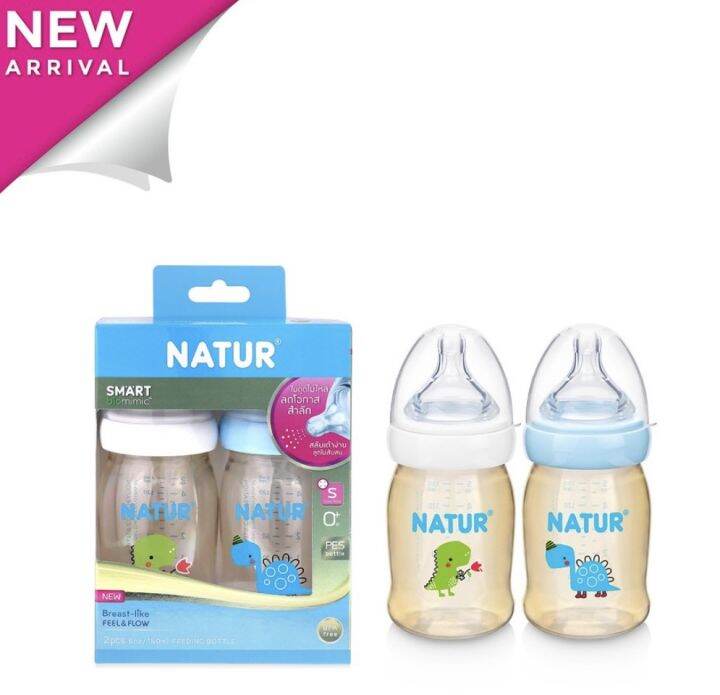 มีคูปองส่งฟรี-natur-เนเจอร์-ขวดนมคอกว้างสมาร์ทไบโอมิมิคpes-ขนาด5ozแพ็ค2-พร้อมจุกนมคอกว้าง-สมาร์ทไบโอมิมิคไซส์s