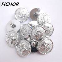 10 pcs 21.5mm Silver White Carved Retro Buttons Mushroom for Shirt Jacket Coat Sewing Clothing Scrapbook Accessories