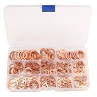 【CW】 280PCs Solid Copper Ring Washers Sump Plug Assorted Washer Set Plastic Box Great 12 Sizes Oil Seal Metal Washer Plain