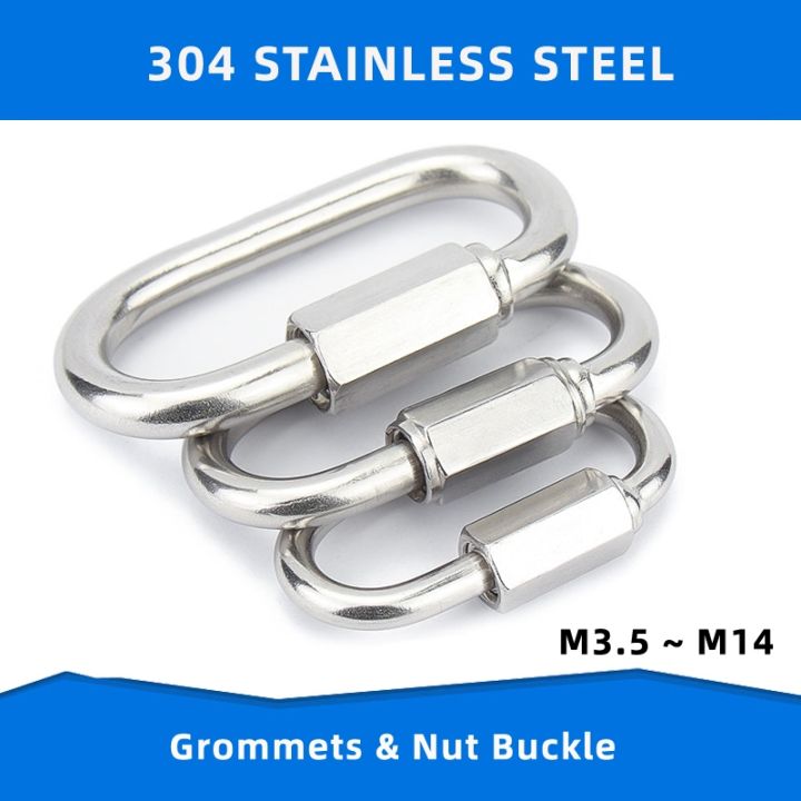 304-safe-catch-stainless-steel-grommet-safety-buckle-quick-ring-key-ring-nut-buckle-dog-chain-ring-mountaineering-ring-nut-ring