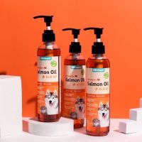 น้ำมันปลาแซลมอนแท้Premium นำเข้าจากNorway สำหรับสัตว์เลี้ยง สุนัข หมา แมว Salmon oil for pet 100% ขนาด 300ml