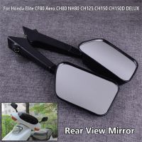 In Black Pair Rearview Mirror Pastic And Glass For Honda Elite CF80 Aero CH80 NH80 CH150 DELUXE Durable For Auto Parts