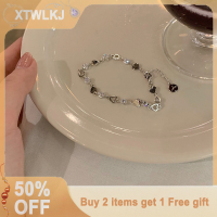 【XTWLKJ】 สร้อยข้อมือเซอร์คอนรูปหัวใจแห่งความรักอันแสนหวานที่ปรับได้เครื่องประดับสร้อยข้อมือกลวงรูปหัวใจน่ารักสำหรับผู้หญิง