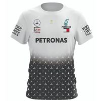 - T SHIRT[KiPgtoshop]   Formula1- Mercedes Marseille 2023 Black and White Short Sleeves (free nick name and logo)