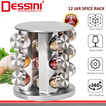 6pcs/set 100ml*6 Heat-resistant Glass Rotating Spice Jars With