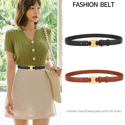Triumphal arch womens belt: versatile, casual, leather butterfly, copper buckle, decorative thin belt  663Z