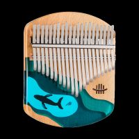 【YF】 Hluru 17/21 Kalimba Whale And Jellyfish Pattern Design Flat Board Thumb Instrument Musical Birthday Gifts