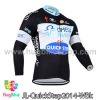 เสื้อจักรยานแขนยาวทีม Quick Step 14 สีขาวดำ