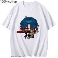 ร้อนเกม Honkai Star Rail เสื้อยืด Chibi Blade เสื้อผ้าผู้ชายการ์ตูนพิมพ์เสื้อ Y2k ผ้าฝ้าย 100% ฤดูร้อน Tees ผู้หญิง Streetwear