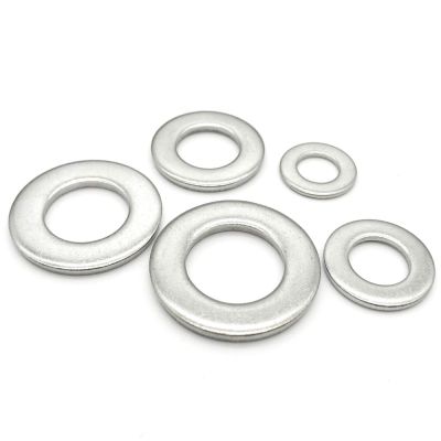 100pc Washers GB97 A2 304 Stainless Steel Flat Washer Plain Gasket Ring for M1.6 M2 M2.5 M3 M4 M5 M6 Screw Bolt Silver Hardware