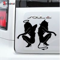 สติ๊กเกอร์สะท้อนแสง Angel Devil Pattern Decals Fun Motorcycle Car Stickers1[สินค้าคงคลัง]