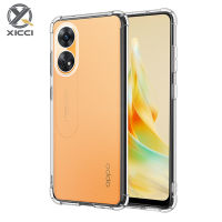 XICCI สำหรับ OPPO Reno 8T 4G/Reno 8T 5G/A1 Pro/Reno 8 5G/Reno 8Pro 5G/Reno 7 5G/Reno แกน7SE เคสโทรศัพท์บางป้องกันรอยขีดข่วนฝาครอบเคสป้องกันเสริมกันกระแทกมุมสี่มุมโปร่งแสงซิลิโคน TPU ยืดหยุ่นแบบใส