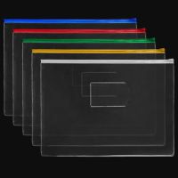 10pcs Transparent Document Bag Waterproof Pouch School Office Supplies Pencil Case Storage Bags File Folders A4 A5 A6 Size