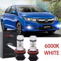 หลอดไฟตัดหมอก LED 6000K สีขาว สําหรับ Honda Jazz 2014-2019 For Honda City 2015 2016 2017 2018 2019 2 ชิ้น รับประกัน 12 เดือน