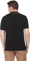 Solid Men Polo Neck Black T-Shirt