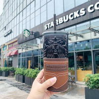 Starbuck Official Store Starbuck Straw Cup Summer Limited Dark Green Cool Black Goddess Leather Case Glass Large-Capacity Water Cup Father S Day Cup Starbuck Tumbler Starbuck Mug