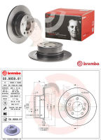 08 9859 81 จานเบรค ล้อ R (ยี่ห้อ BREMBO) รุ่นHC UV BMW Z4 E85 2.0 2.5 ปี2003-2009