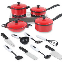 [Pickmine] 13Pcs Pots and Pans Kitchen Utensils Dishes CookwareFor Kid Pretend Play Toy