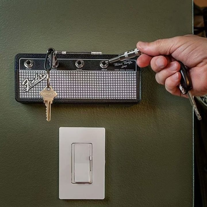 กรอบพวงกุญแจกีต้าร์บังโคลนที่ติดผนังแบบวินเทจที่ที่ใส่พวงกุญแจของตกแต่งบ้านแนววินเทจ2-0เป็นของขวัญสำหรับที่ใส่พวงกุญแจ