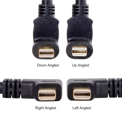 90 Degree Right Left Up Down Angled cable Mini DP DisplayPort to DisplayPort Female Cable for Displays Monitors 25cm cable