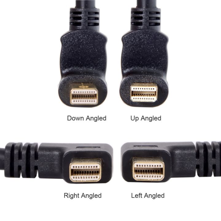 90-degree-right-left-up-down-angled-cable-mini-dp-displayport-to-displayport-female-cable-for-displays-monitors-25cm-cable