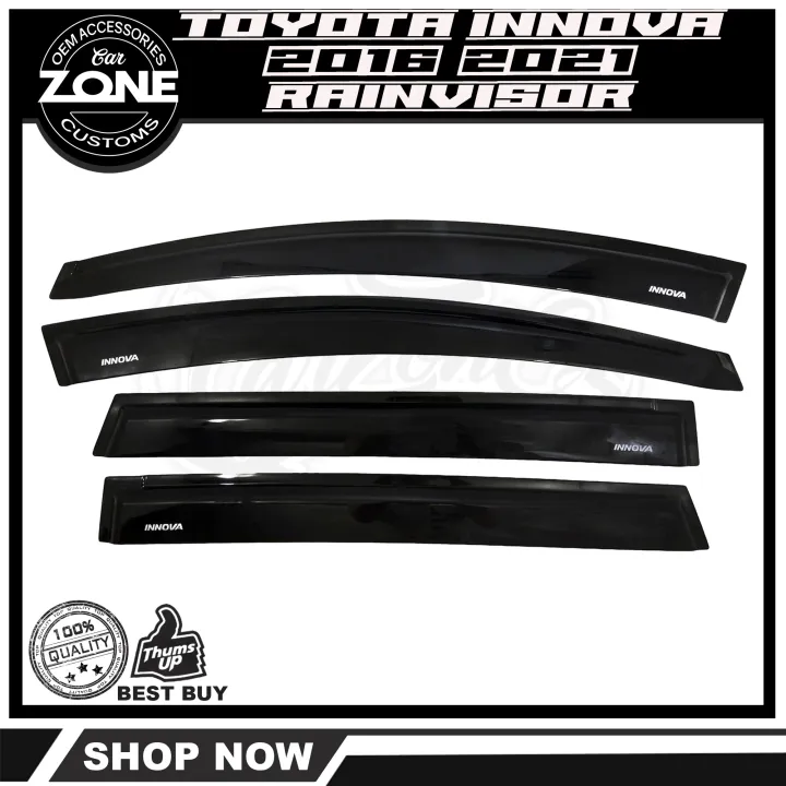 Toyota Innova 2016-2021 Rain Guard Window Door Visor (OEM Black ...