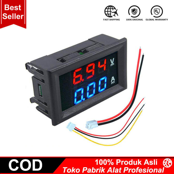 Digital Voltmeter Amperemeter 0100V 10A Alat Ukur Tegangan Arus DC Lazada Indonesia