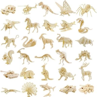 [12 pack] zodiac animal model building blocks puzzle 3 d wooden puzzle toy gift amount
