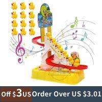 Baby Toys Electric Duck Track Slide Toys Boys Girls Electric Climbing Stairs Toy LED Lights Musical Slide Toys for Children Kids