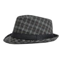 Spring Autumn Jazz Hats For Men Women Retro Plaid Panama Hat Folded Brim Fedoras Hat Male Casual Imitate Wool Bowler Caps Gorros