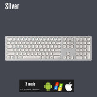 (มีในสต็อก) อลูมิเนียมอัลลอยด์บางเฉียบ Dual-Pass Bluetooth Keyboard MAC Keyboard IOS PC Android Home Office Keyboard TYPE-C **