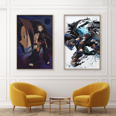 Shaman King Manga เกมออนไลน์ภาพวาดตกแต่งโปสเตอร์ผ้าใบ Wall Art สำหรับห้องนั่งเล่นและห้องนอน Decoration