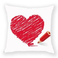 Love Red Pillow Case Valentines Day Present Cushion Cover Polyester Lips One Arrow Through Heart Home Decor Bed Pillows Covers