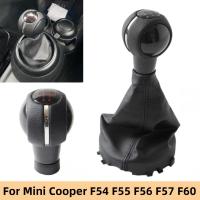 56ความเร็วรถเกียร์ธรรมดา Shift Knob Shifter สำหรับ Mini Cooper F55 F56 F54 F60 Hand Speed Gear Stick ปากกากันฝุ่น Cover