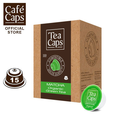TeaCaps - Tea Matcha Nescafe Dolce Gusto Capsule Compatible (1 Box X15 capsules แคปซูล)TeaCaps MATCHA ชาเขียวมัทฉะออร์แกนิค 100% เกรดพรีเมี่ยม ไม่มีแป้ง ไม่แต่งสี ไม่มีน้ำตาลครีมเทียม