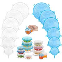 【hot】 Silicone Food Cover Stretch Lids Wrap Caps Reusable Keep Stretchy Bowl Jar Canning Microwave ！