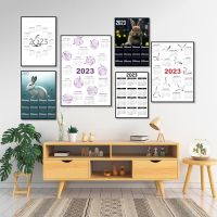 2023 Year of the Rabbit Calendar Poster Calendar 2023 Full Page Printable Calendar Annual Calendar Decorative Canvas Print