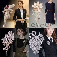 【hot sale】 ▪ B36 [Ready stock]Women Vintage 3D Rhinestone Opal Wheat Flower Pearl Brooch Pin Dress Scarf Accessory