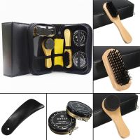 JX-LCLYL 7 In 1 Travel Case Black Neutral Shoe Shine Polish Brushes Cleaning Set Kit