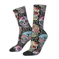 Funny Happy Mens Socks Mexican Skull Vintage Harajuku Skeleton Skull Bone Hip Hop Seamless Crew Crazy Sock Gift Pattern Printed Socks