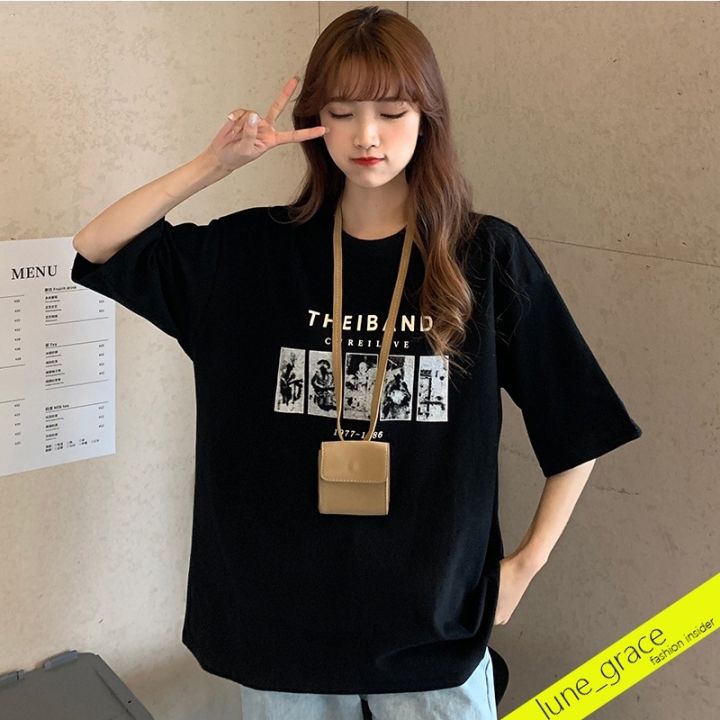 lune-2270-เสื้อยืดลายการ์ตูนไซส์ใหญ่-oversize-tshirt-เสื้อผ้าสาวอวบแฟชั่น-เสื้อยืดทรงหลวมสไตล์เกาหลี