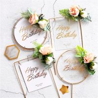 Artificial Flowers Basket Collection Cake Toppers for Wedding Birthday Party Decoration Anniversary Baking Suplies Love Gifts