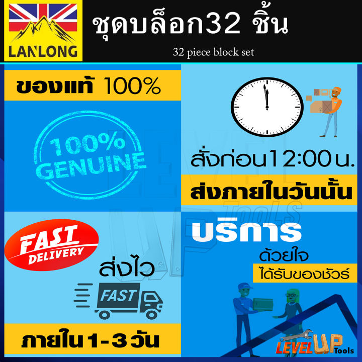 lanlong-ชุดเครื่องมือ-ประแจ-ชุดบล็อก-32-ชิ้น-ขนาด-1-2-4หุน-มาตรฐาน-iso