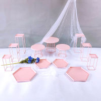 Metal cake rack Wedding pink dessert display rack Birthday party Decorative cupcake rack Food cake tray