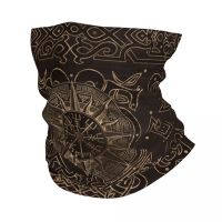 ✗ Viking Compass Bandana Neck Gaiter for Hiking Camping Women Men Wrap Scarf Vegvisir Headband Warmer