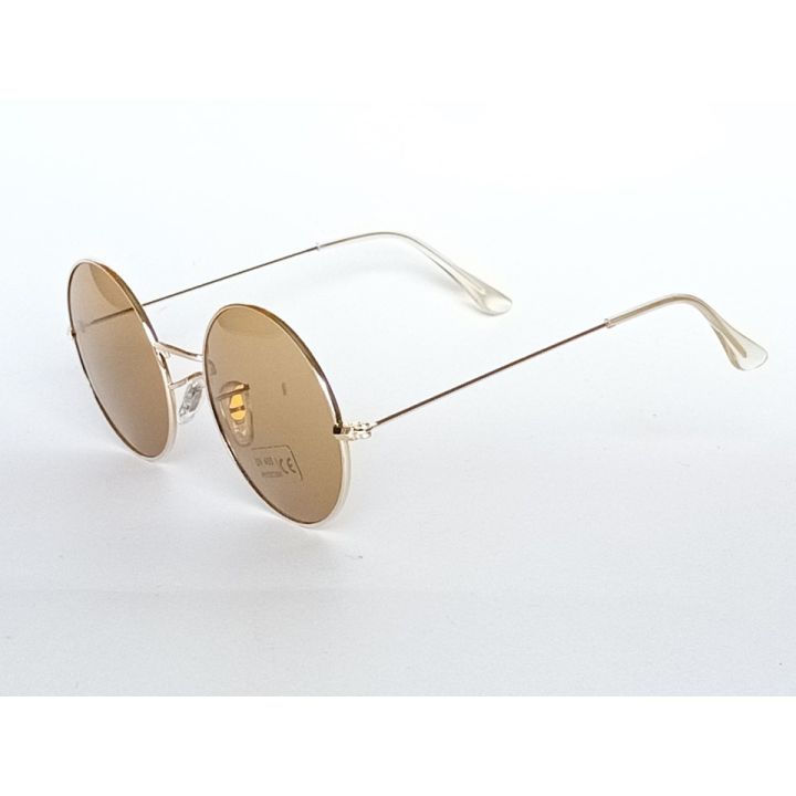 แว่นตากันแดดทรงกลม-แว่นทรงกลม-แว่นกลม-กรอบสแตนเลส-เลนส์ป้องกัน-uv400-พร้อมกระเป๋าใส่แว่นตาคาดเอว-แว่นชา