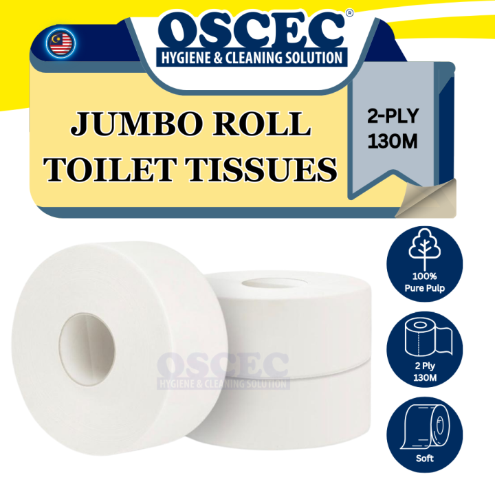 OSCEC® Premium Jumbo Roll Tissue 100 Virgin Pulp Paper 2ply1 Roll