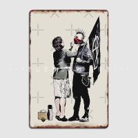 Jimin Banksy Graffiti Mom And Punk With Anarchist Flag Protest Metal Plaque Poster Printing Plaques Pub Garage Tin Sign Posters - Unique Wall Art Decor For Home, Office,Or Dorm Room