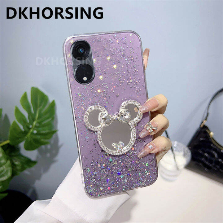 dkhorsing-เคสดาวระยิบระยับสุดหรูสำหรับ-oppo-a98-a78-a77-a57เคสโทรศัพท์เนื้อนิ่ม-tpu-a77s-a96-a76-a17-a17k-a16-a16k-ซิลิโคนใสใหม่ฝาหลัง5g-เคส-oppo-a78-5g-พร้อมขายึดกระจกเงาน่ารักแฟชัน